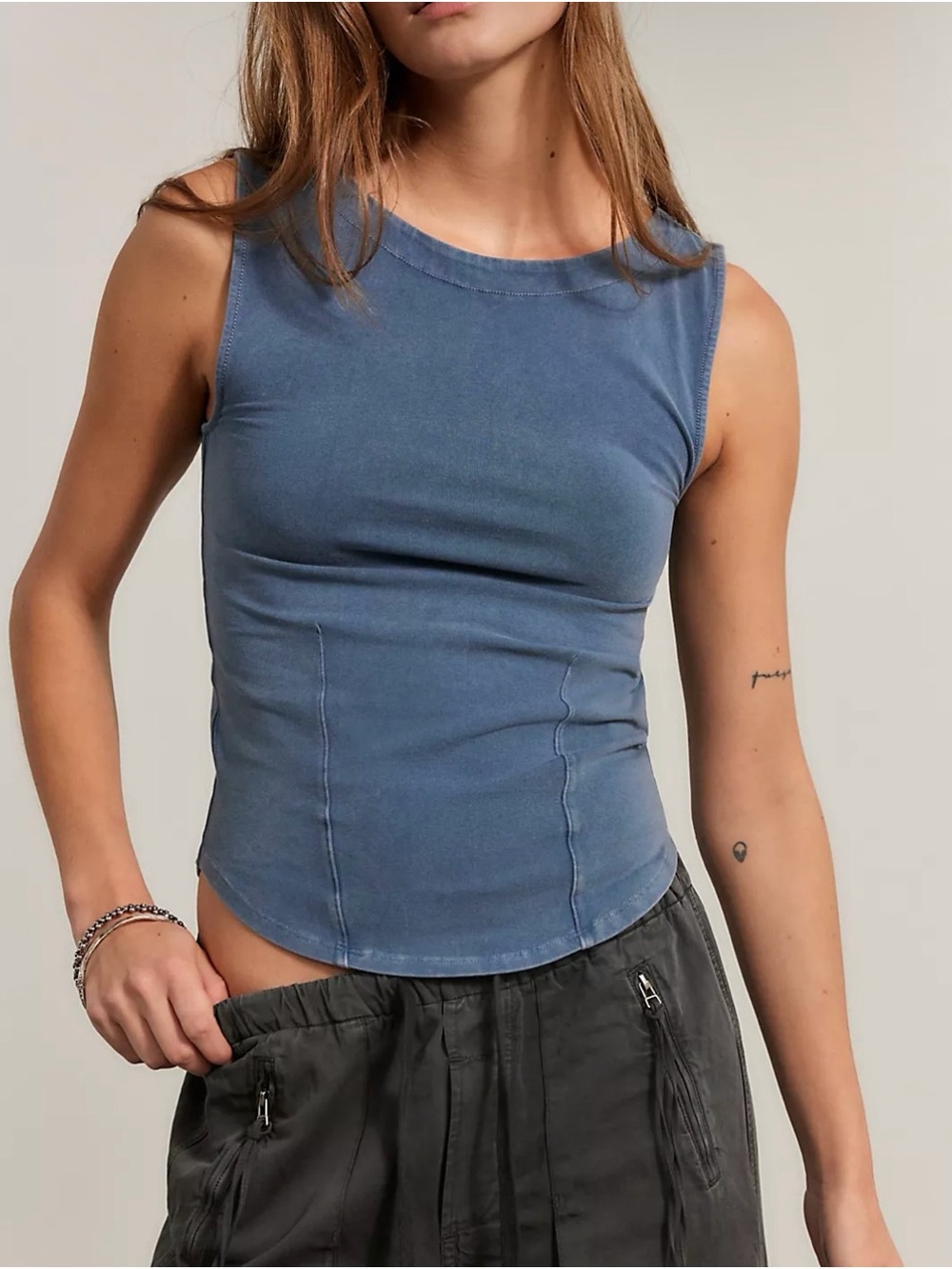 We the Free free people Iconic Tank Top size medium midnight rain blue